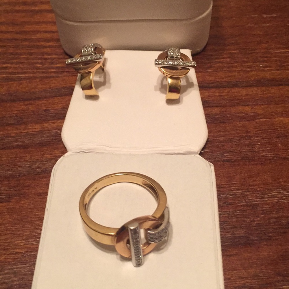 Authentic Guy Laroche earrings and ring set